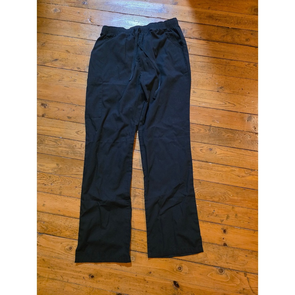 Red Panda Scrub Pants Mens Medium Black Elastic‎ Drawstring Cargo Medical Nurse
